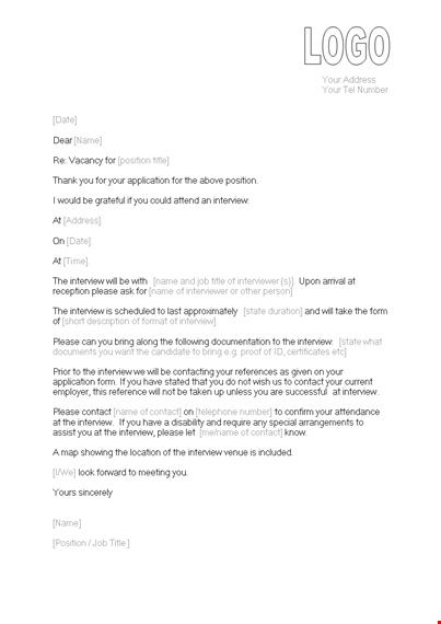 job interview reference letter template