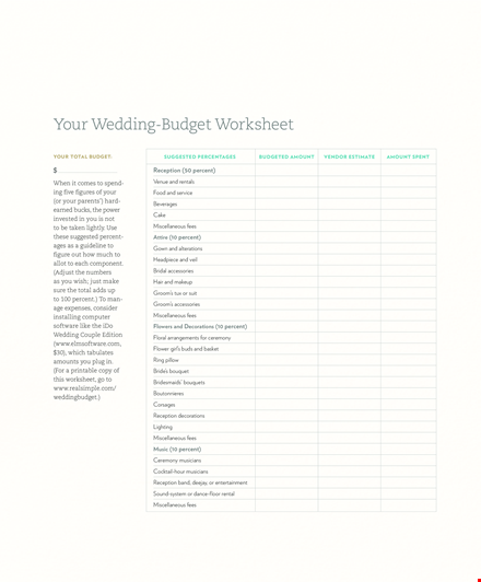 wedding budget worksheet kgvzvsnv template