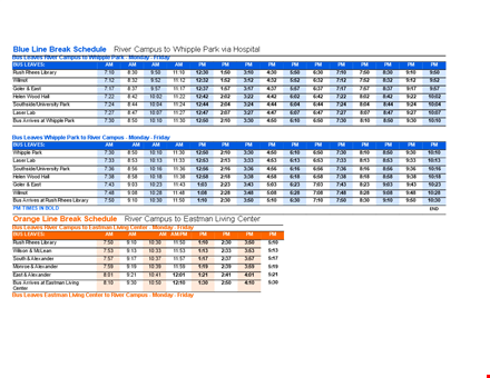 daily break schedule template template