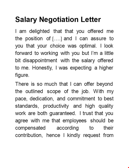 salary negotiation letter: tips for crafting an effective letter template