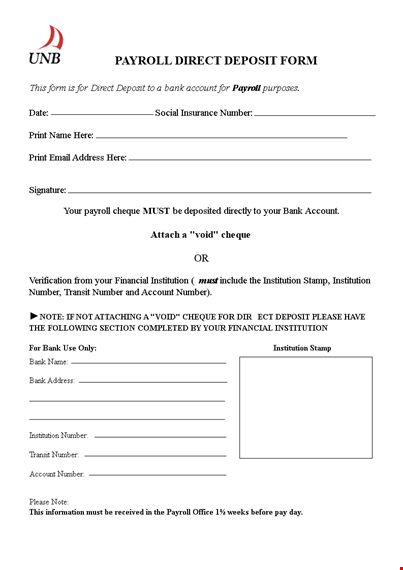 payroll direct deposit form template | simplify payroll with direct deposit template