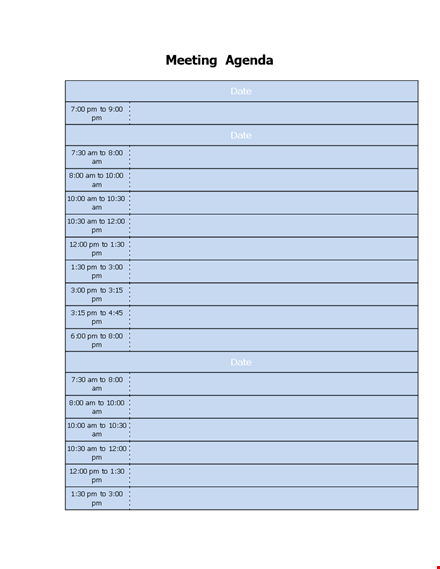 effective meeting agenda template - organize your meetings template