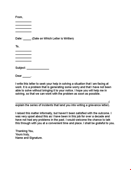 effective solutions for writing a grievance letter - get your issues resolved template