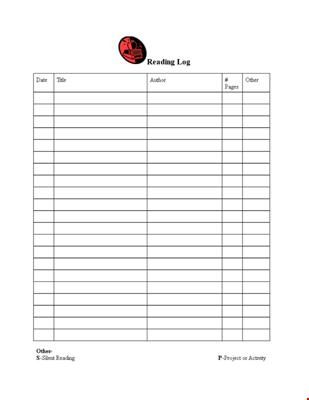 reading log template for effective parent-child communication & reporting template