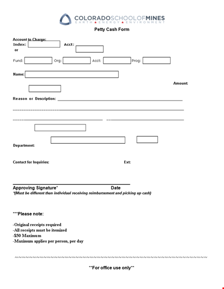 track your expenses with a maximum amount using a petty cash log and receipts template