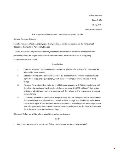 samplestudentinformativespeech outline template