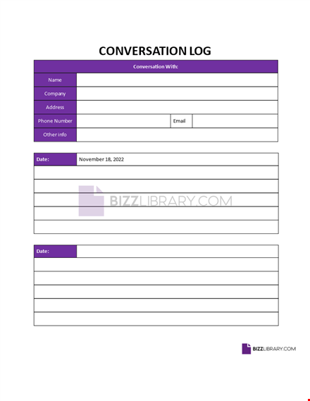 conversation log template