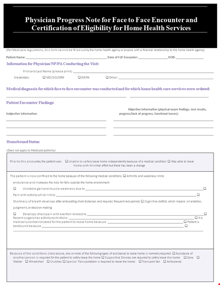 physician progress template