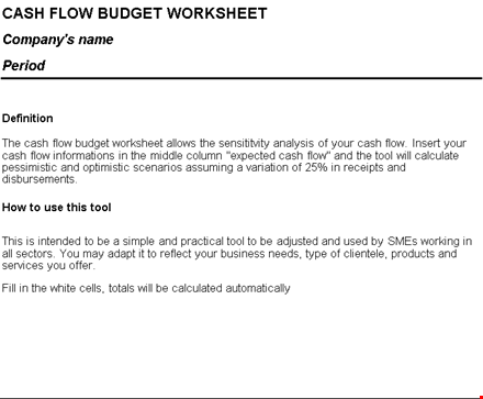 cash flow sensitivity analysis worksheet excel format template