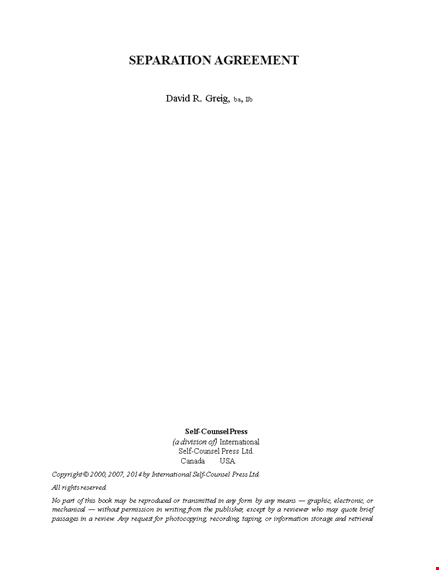 download separation agreement template - easy to use & customizable template