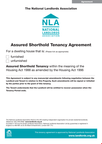 tenancy shorthold agreement template template