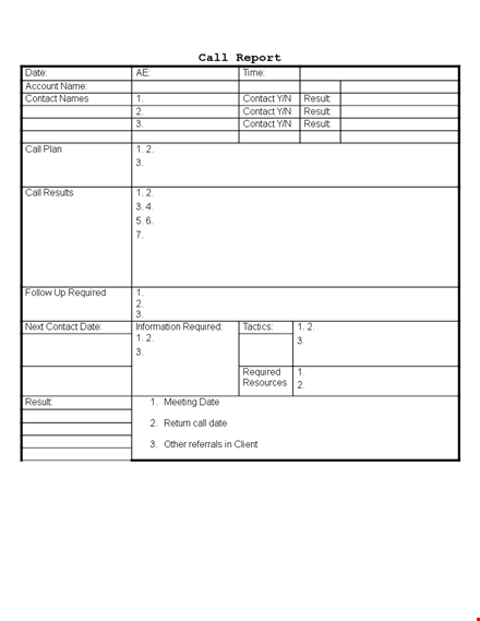 sales call report form template - streamline your contact tracking and improve results template