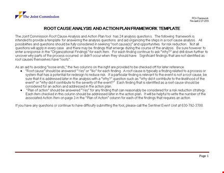effective root cause analysis template for events - take action today template