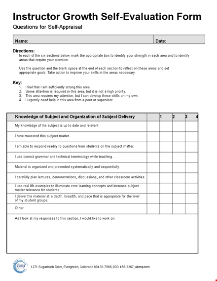 effective self-evaluation examples for students to enhance learning template
