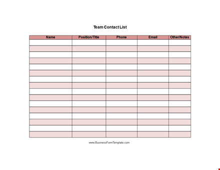 contact list template - easily manage your contacts template