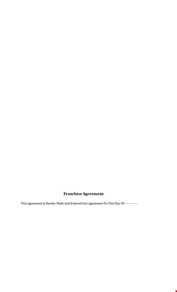 franchise agreement | complete guide for franchisees & franchisors template