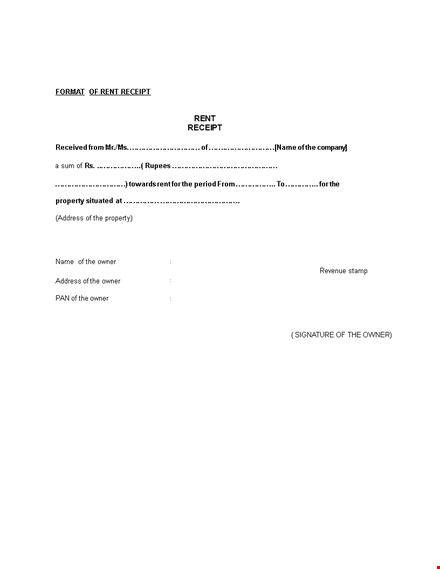 create a professional rent receipt for your property template