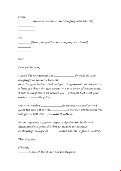 introduce your business with an effective sales letter template template