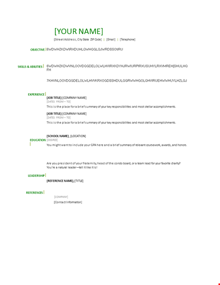 free basic resume template pdf - company, title, summary, brief | download now template
