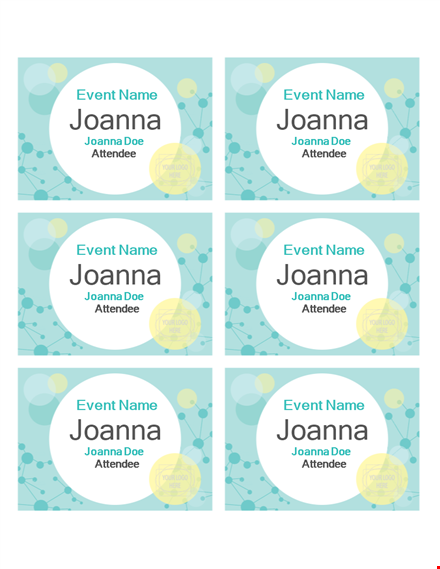 customize your event experience with joanna - name tag template for attendees template