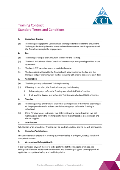 professional terms and conditions template for consultants | training agreement template