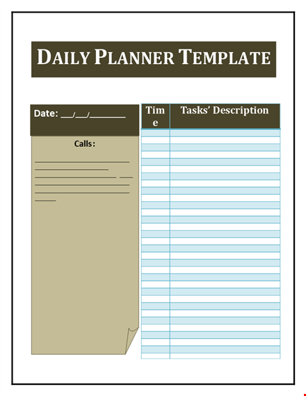 daily planner template - customizable and printable template