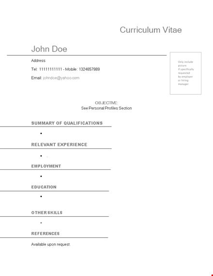 professional curriculum vitae template - impress employers template