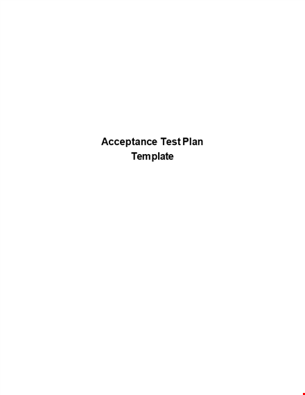 software testing acceptance report: free test plan template template