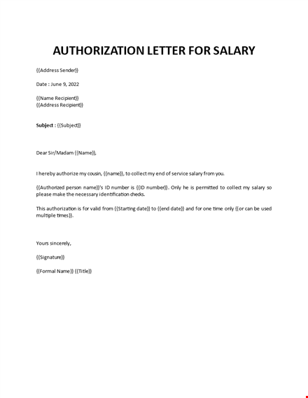 authorization letter for salary template