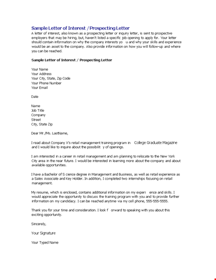 sample letter of interest for a company | boost your sales template