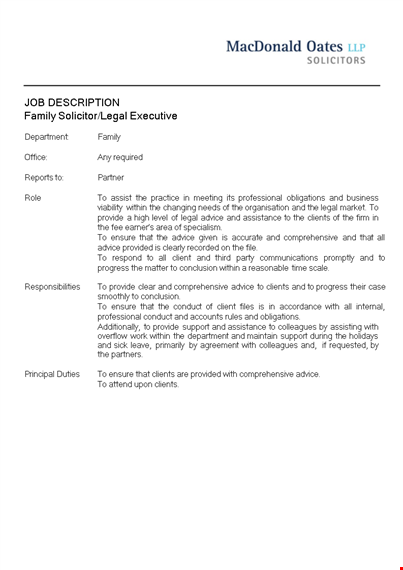 family lawyer job description template