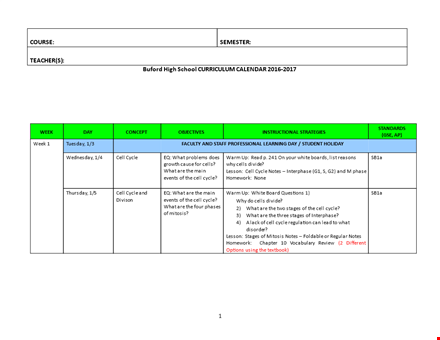 high school teacher template