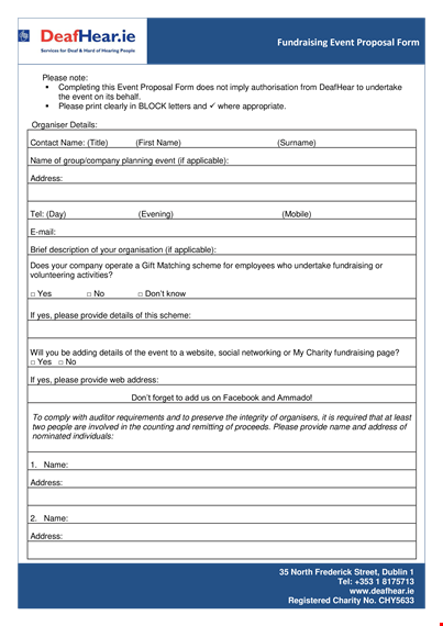 fundraising event proposal template template