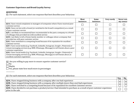 customer experience survey | enhance brand loyalty with exceptional service template