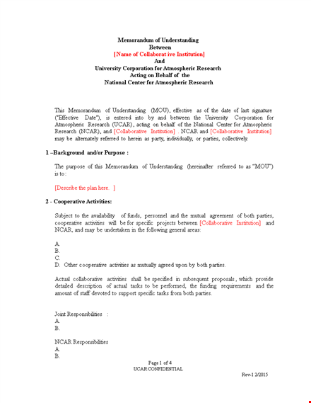 collaborative memorandum of understanding template for parties and institution template
