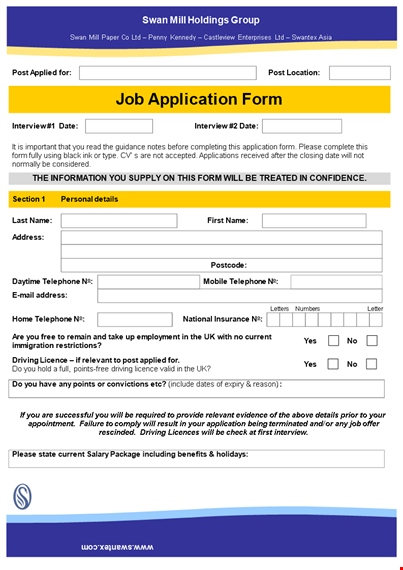 employment application template - create a professional application in minutes template