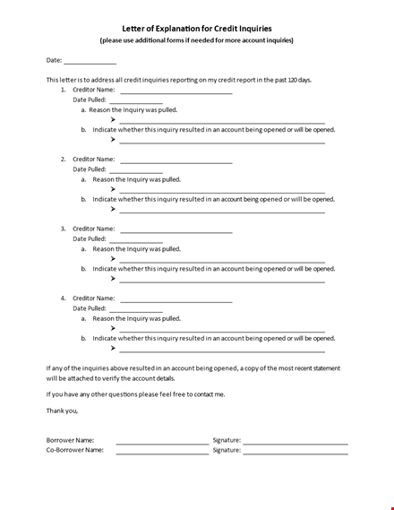 letter of explanation template