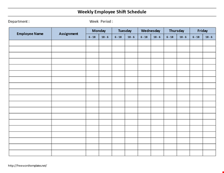 employee shift schedule template | weekly department dupont schedule template