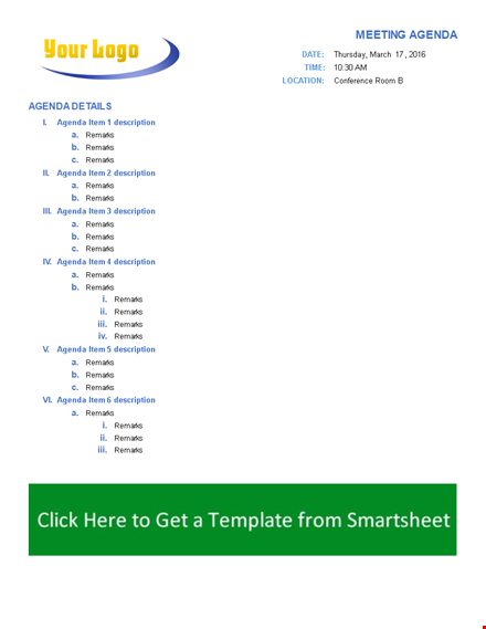 free meeting agenda template