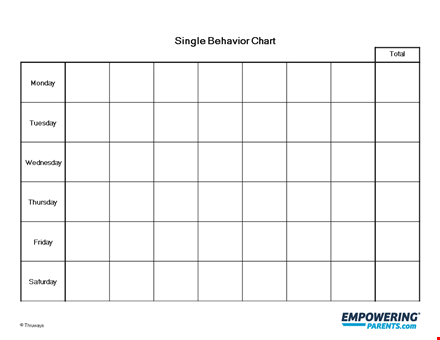 free behavior chart for children to track and improve behavior template