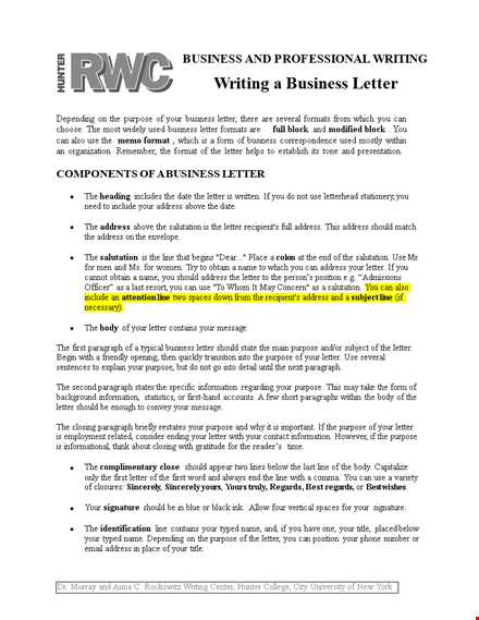 professional email example with proper letter formatting and address template
