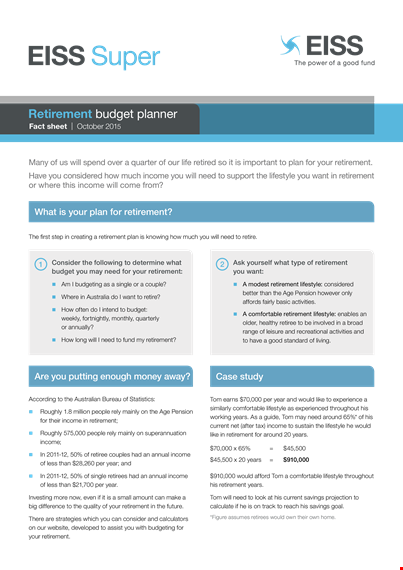 create your retirement budget plan | maximize income, optimize lifestyle template