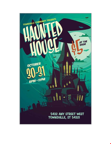 haunted house postcard template | copyright & stocklayouts | rights reserved template