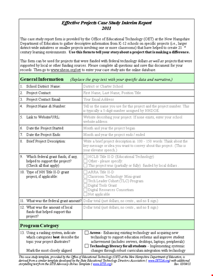 project case study template template