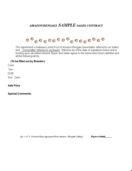 contract sales agreement template template