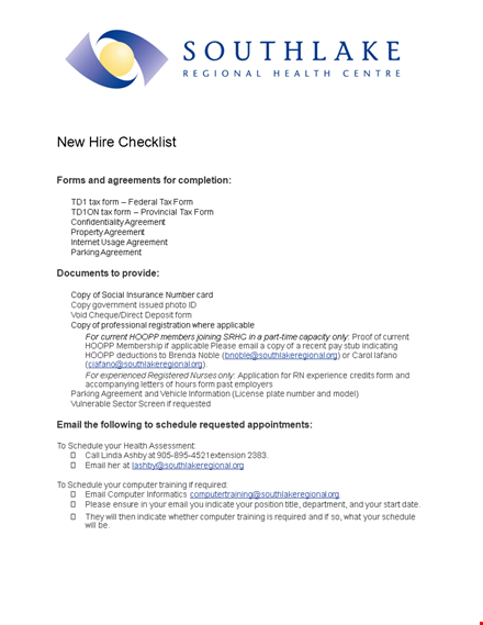 streamline your onboarding process with our new hire checklist and agreement template