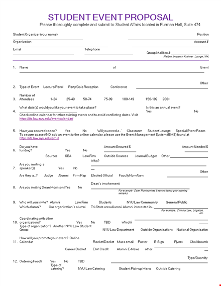 event proposal template for students and alumni | get organized template