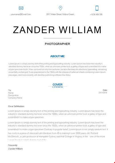 work resume cover letter template