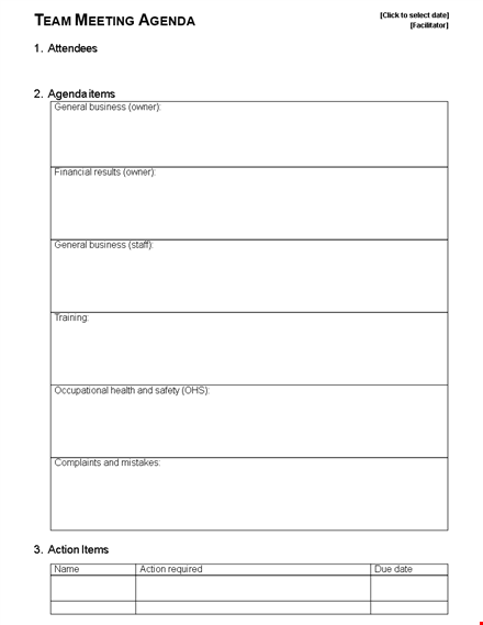 informal meeting agenda template in word template