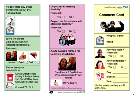 hospital comment card template - customize and streamline feedback collection template